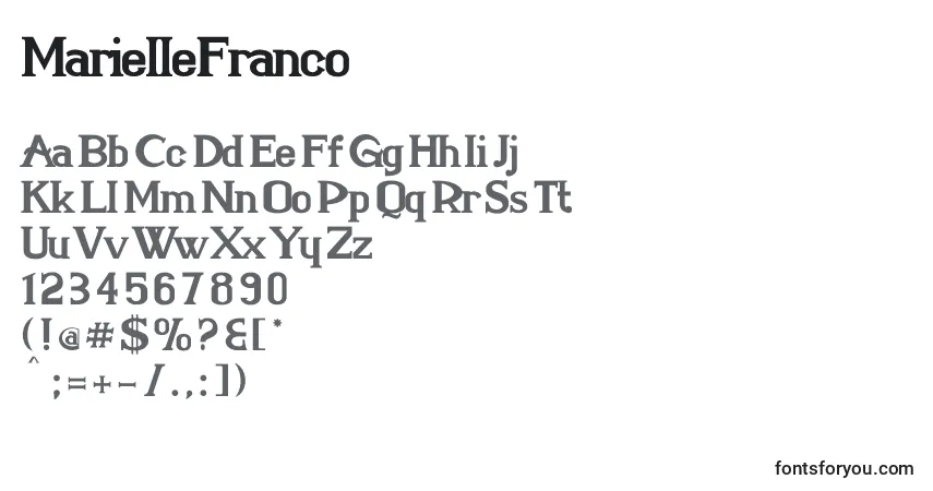Fuente MarielleFranco - alfabeto, números, caracteres especiales