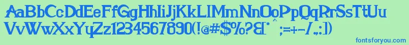 MarielleFranco Font – Blue Fonts on Green Background