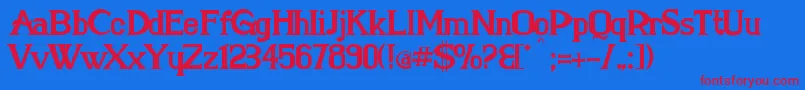 MarielleFranco Font – Red Fonts on Blue Background