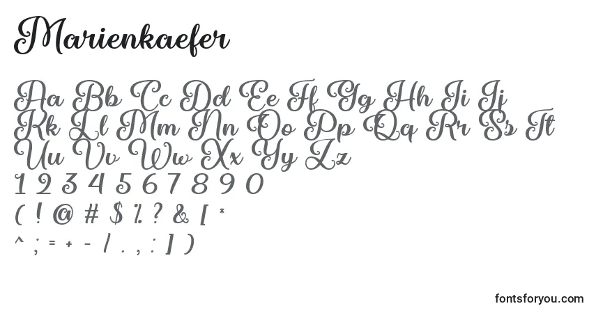 A fonte Marienkaefer   – alfabeto, números, caracteres especiais