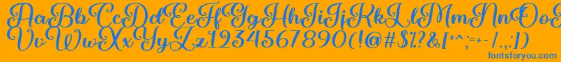 Marienkaefer   Font – Blue Fonts on Orange Background