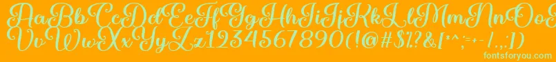 Marienkaefer   Font – Green Fonts on Orange Background