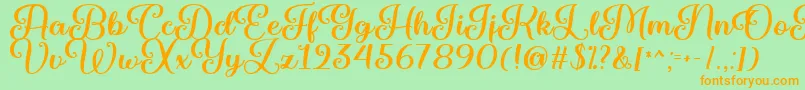 Marienkaefer   Font – Orange Fonts on Green Background