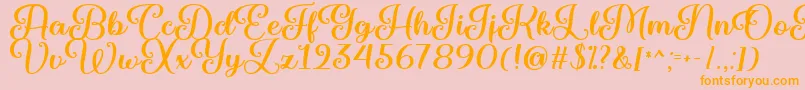 Marienkaefer   Font – Orange Fonts on Pink Background