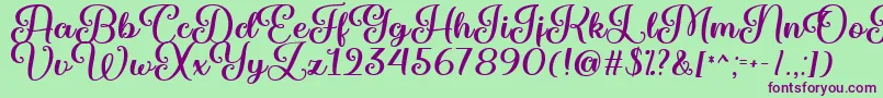 Marienkaefer   Font – Purple Fonts on Green Background