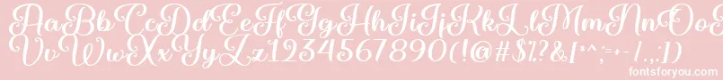 Marienkaefer  -Schriftart – Weiße Schriften auf rosa Hintergrund