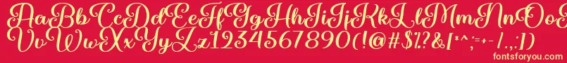 Marienkaefer   Font – Yellow Fonts on Red Background