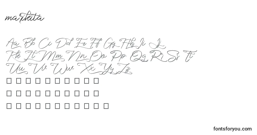 Шрифт Marikita – алфавит, цифры, специальные символы