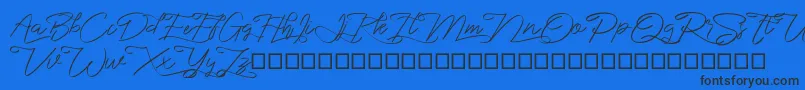 Шрифт marikita – чёрные шрифты на синем фоне