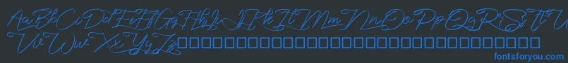 marikita Font – Blue Fonts on Black Background