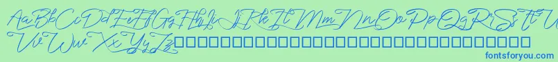 marikita Font – Blue Fonts on Green Background