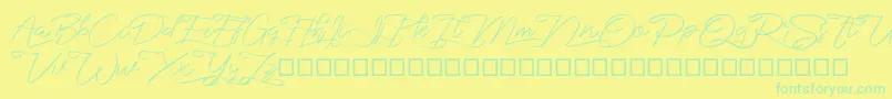 marikita Font – Green Fonts on Yellow Background