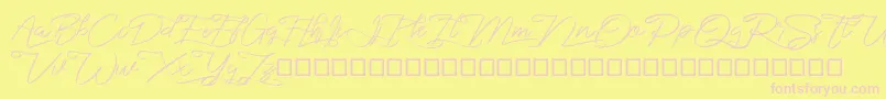 marikita Font – Pink Fonts on Yellow Background