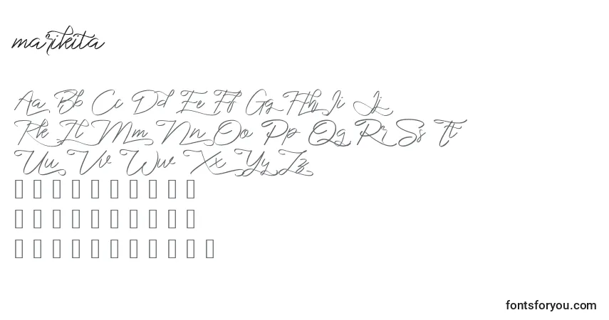 Schriftart Marikita (133596) – Alphabet, Zahlen, spezielle Symbole