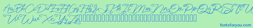 marikita Font – Blue Fonts on Green Background