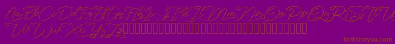 marikita-Schriftart – Braune Schriften auf violettem Hintergrund