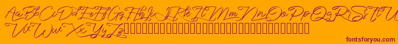 marikita Font – Purple Fonts on Orange Background
