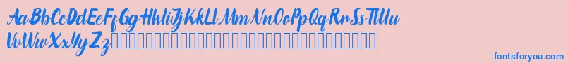 marinto Font – Blue Fonts on Pink Background