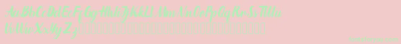 marinto Font – Green Fonts on Pink Background