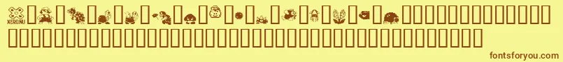 mario bros drunkenbatz fontvir us Font – Brown Fonts on Yellow Background