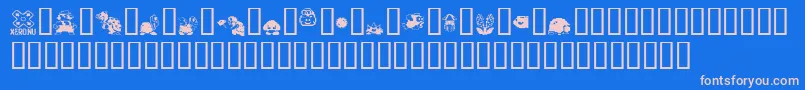 Fonte mario bros drunkenbatz fontvir us – fontes rosa em um fundo azul