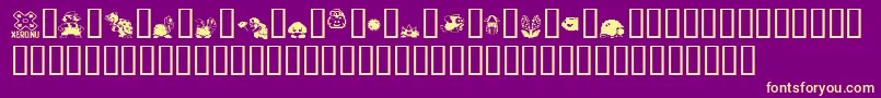 Fonte mario bros drunkenbatz fontvir us – fontes amarelas em um fundo roxo