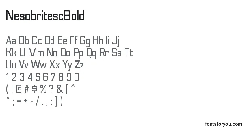 NesobritescBold font – alphabet, numbers, special characters