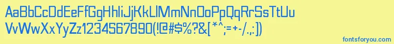 フォントNesobritescBold – 青い文字が黄色の背景にあります。