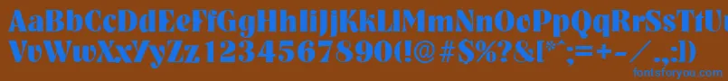 フォントNashvilleserialXboldRegular – 茶色の背景に青い文字