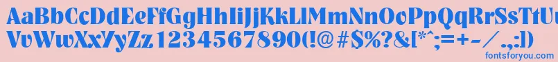 NashvilleserialXboldRegular Font – Blue Fonts on Pink Background