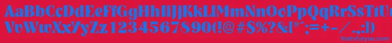 NashvilleserialXboldRegular Font – Blue Fonts on Red Background