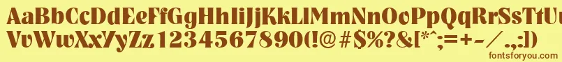 NashvilleserialXboldRegular Font – Brown Fonts on Yellow Background