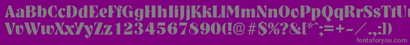 フォントNashvilleserialXboldRegular – 紫の背景に灰色の文字