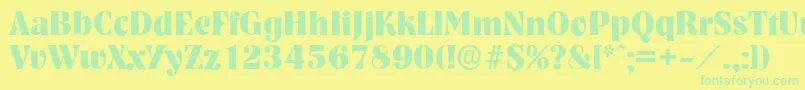 NashvilleserialXboldRegular-fontti – vihreät fontit keltaisella taustalla
