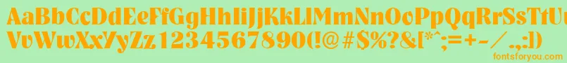 NashvilleserialXboldRegular Font – Orange Fonts on Green Background