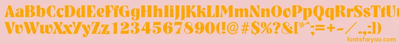 NashvilleserialXboldRegular Font – Orange Fonts on Pink Background