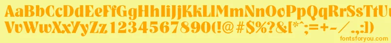 NashvilleserialXboldRegular Font – Orange Fonts on Yellow Background