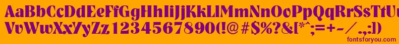NashvilleserialXboldRegular Font – Purple Fonts on Orange Background