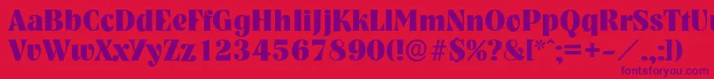 NashvilleserialXboldRegular Font – Purple Fonts on Red Background