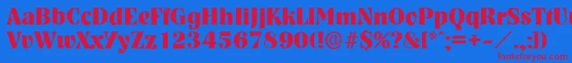 NashvilleserialXboldRegular Font – Red Fonts on Blue Background