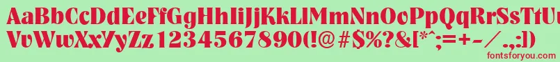 NashvilleserialXboldRegular Font – Red Fonts on Green Background