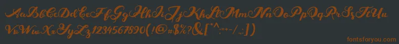 Шрифт MarisaScript – коричневые шрифты на чёрном фоне