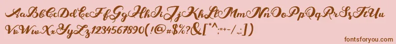 MarisaScript Font – Brown Fonts on Pink Background