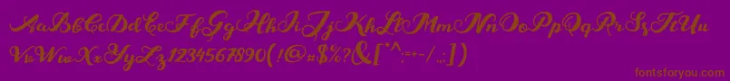 MarisaScript-Schriftart – Braune Schriften auf violettem Hintergrund