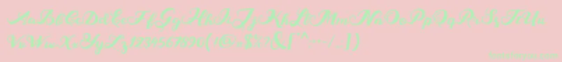 MarisaScript Font – Green Fonts on Pink Background