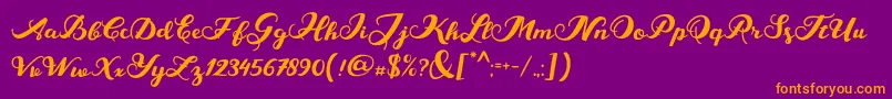 MarisaScript Font – Orange Fonts on Purple Background