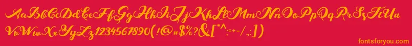 MarisaScript Font – Orange Fonts on Red Background