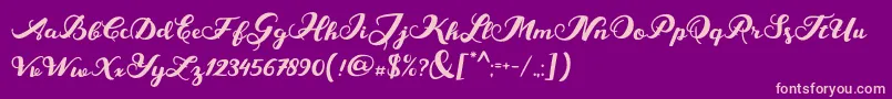 MarisaScript Font – Pink Fonts on Purple Background