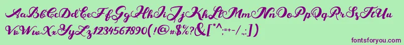 MarisaScript Font – Purple Fonts on Green Background