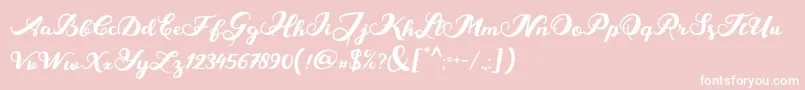 MarisaScript Font – White Fonts on Pink Background